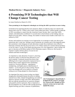 6 Promising IVD Technologies that Will Change Cancer Testing