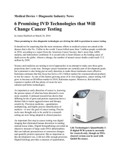 6 Promising IVD Technologies that Will Change Cancer Testing