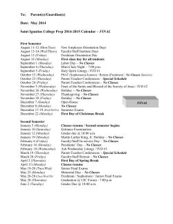 Calendar 2014-2015 Final - Saint Ignatius College Prep