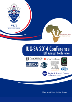 IUG-SA Conference Programme