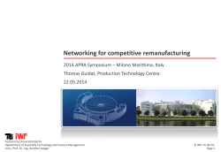 TU Berlin-Networking for competitive Reman