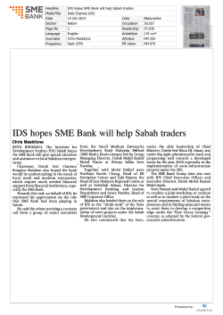 IDS hopes SME Bank will help Sabah traders