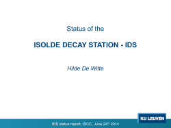 ISOLDE DECAY STATION - IDS - Indico