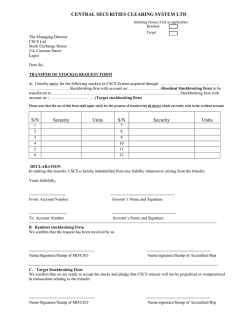Transfer of Stocks form - Central Securities Clearing System Limited