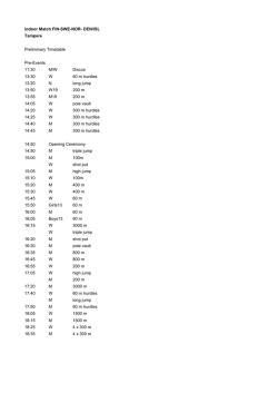 Indoor Match FIN-SWE-NOR- DEN/ISL Tampere 11:30 M/W Discus