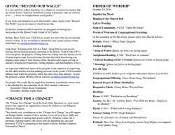GIVING &ldquo;BEYOND OUR WALLS&rdquo; &ldquo;CHANGE FOR A CHANGE