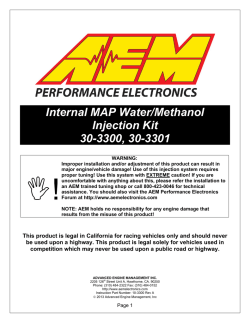 Internal MAP Water/Methanol Injection Kit 30-3300, 30-3301