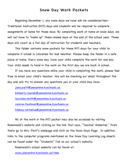 Fifth Grade Snow Day Packet Information Letter