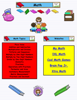 My Math IXL Math Cool Math Games Brain Pop Jr. Xtra Math