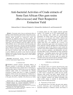Anti-bacterial Activities of Crude extracts of Some East African Oleo