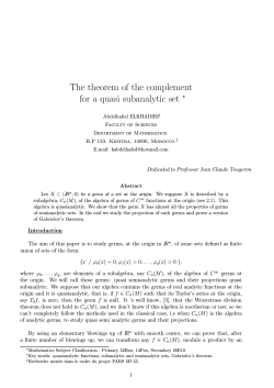 The theorem of the complement for a quasi subanalytic set