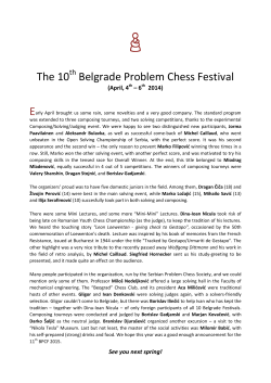 10th Belgrade Problem Chess Festival