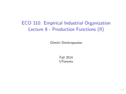 ECO 310: Empirical Industrial Organization Lecture 8