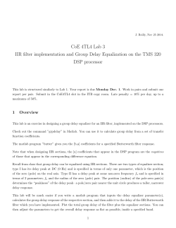 CoE 4TL4 Lab 3 IIR filter implementation and Group Delay