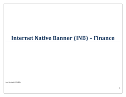 Internet Native Banner (INB) – Finance