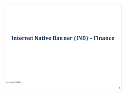 Internet Native Banner (INB) &ndash; Finance