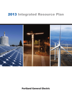 PGE 2013 IRP Report - Portland General Electric