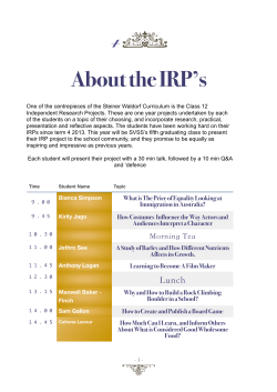 2014 IRP program.pages - Samford Valley Steiner School