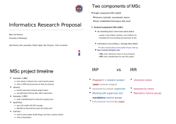 Informatics Research Proposal MSc project timeline