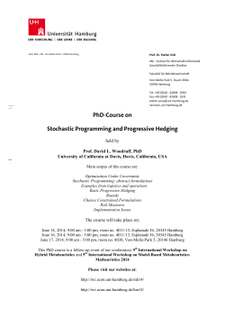 PhD-Course on Stochastic Programming and Progressive Hedging