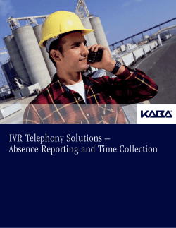 IVR Telephony Solutions &ndash; Absence Reporting and Time Collection
