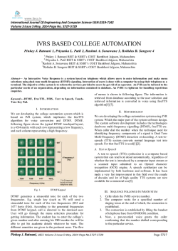 IVRS BASED COLLEGE AUTOMATION