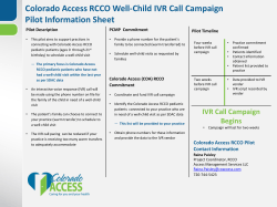 Colorado Access RCCO Well-Child IVR Call Campaign