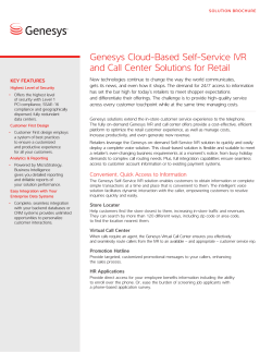 Cloud-based Self-Service IVR and Contact Center