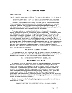 IVA-2 Standard Report