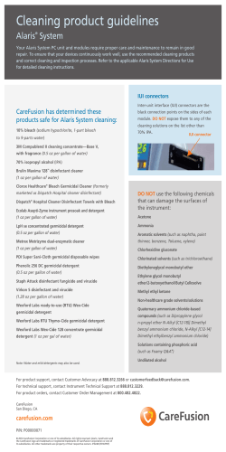 Alaris System recommended cleaning products list