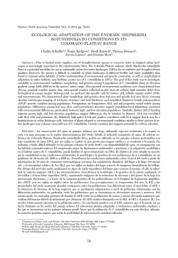 Ecological adaptation of the endemic Shepherdia rotundifolia to
