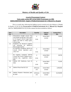 Award of Procurement Contract