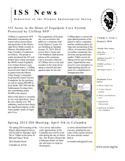 ISS News - National Speleological Society