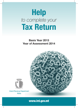 Tax Return Help Booklet (English) for Basis 2013