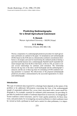 Predicting Sedimentgraphs for a Small Agricultural