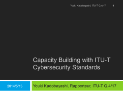 Capacity Building with ITU-T Cybersecurity Standards