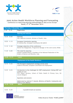 Joint Action Health Workforce Planning and Forecasting
