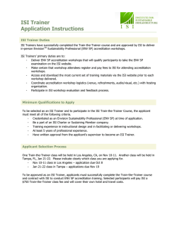 ISI Trainer Application Instructions