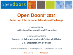 Download the 2014 Open Doors Presentation