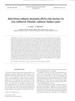 Infectious salmon anaemia (ISA) risk factors in sea
