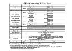 ICQA Courses and Fees 2015 (Jan