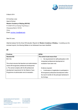 IBO Report Cover letter WAB-1