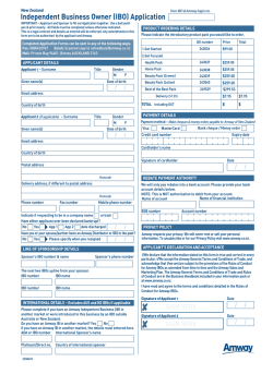 Independent Business Owner (IBO) Application