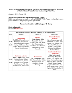 Notice of Meetings and Agenda for the 142nd Meetings of the Board