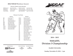 2014 - 2015 NSSAFFL Division 3 Championship Acadia University