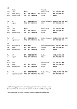 Homework Timetable 2014-5