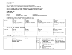 Saturday, January 18 Speaker Presentation Schedule