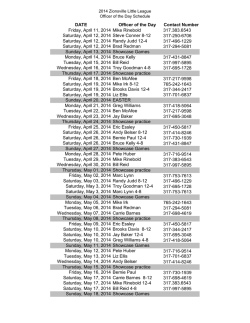 DATE Officer of the Day Contact Number Friday, April 11, 2014 Mike