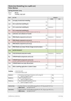 Hydrology 2 Exercises