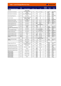 India - Local Charges/Service Fees - Hapag